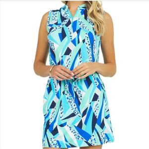 IBKUL UPF 50+ Dress Womens Size Large BLUE Drawstring Golf BRIANNA Sleeveless